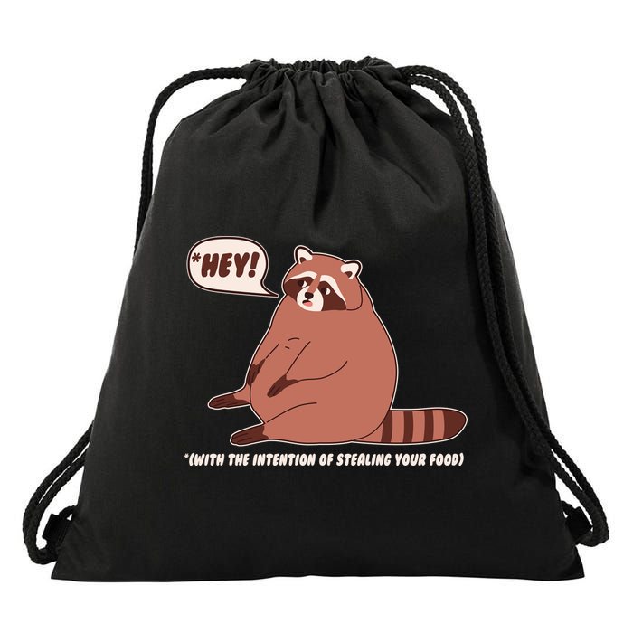 Funny Hey Fat Raccoon Stealing Your Food Drawstring Bag