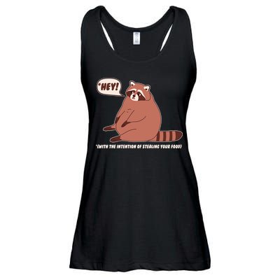 Funny Hey Fat Raccoon Stealing Your Food Ladies Essential Flowy Tank