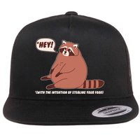 Funny Hey Fat Raccoon Stealing Your Food Flatbill Hat