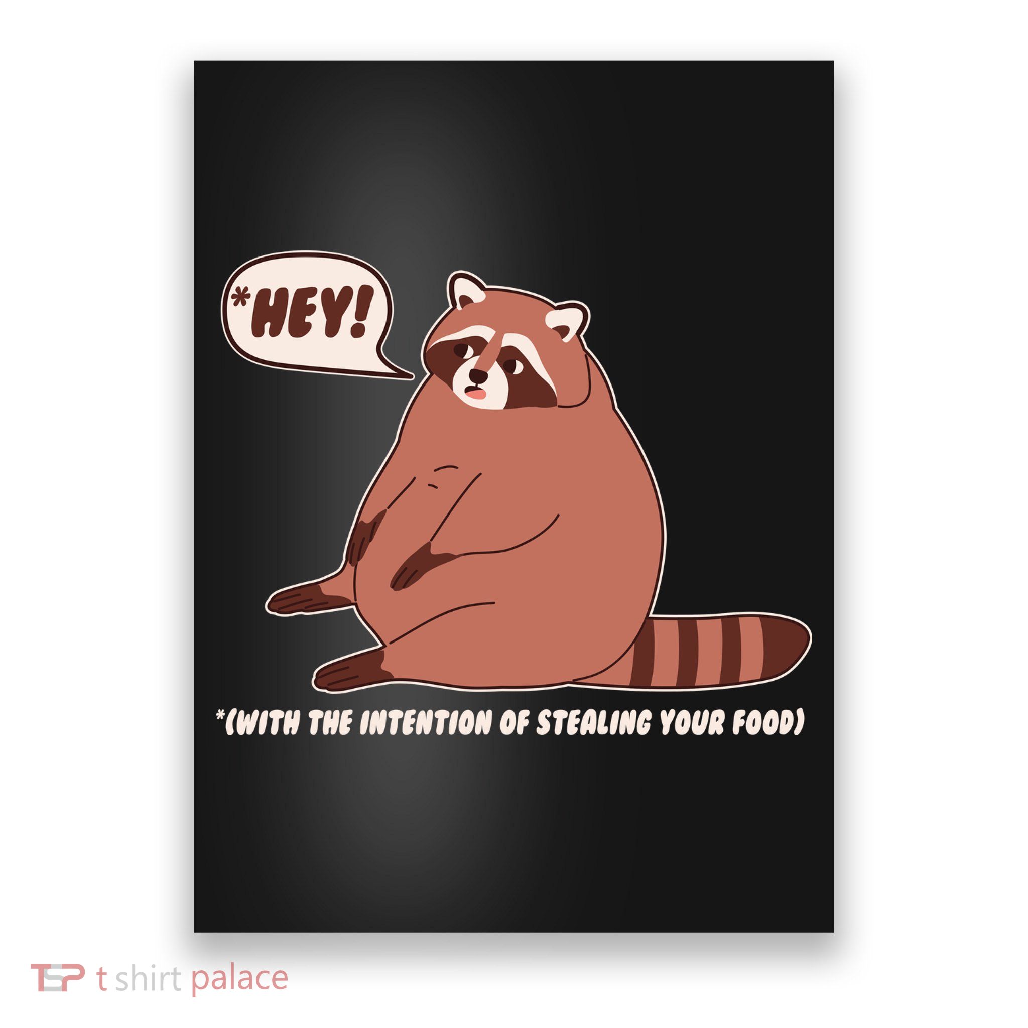 Funny Hey Fat Raccoon Stealing Your Food Poster