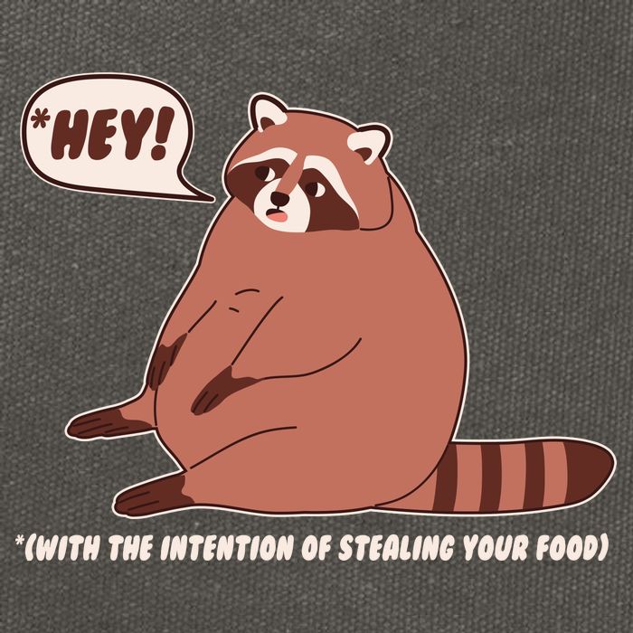 Funny Hey Fat Raccoon Stealing Your Food Cotton Canvas Backpack