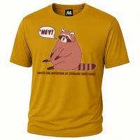 Funny Hey Fat Raccoon Stealing Your Food Cooling Performance Crew T-Shirt