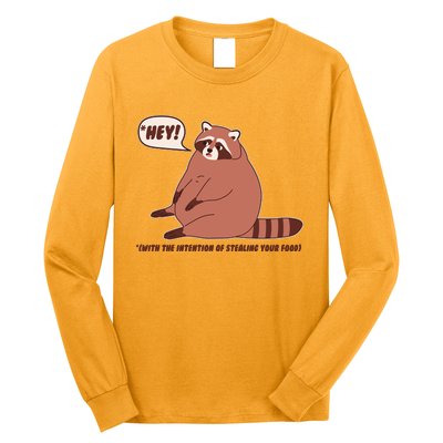 Funny Hey Fat Raccoon Stealing Your Food Long Sleeve Shirt