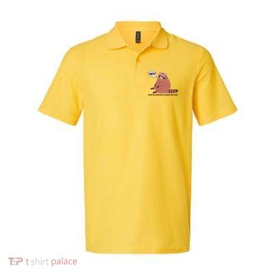 Funny Hey Fat Raccoon Stealing Your Food Softstyle Adult Sport Polo
