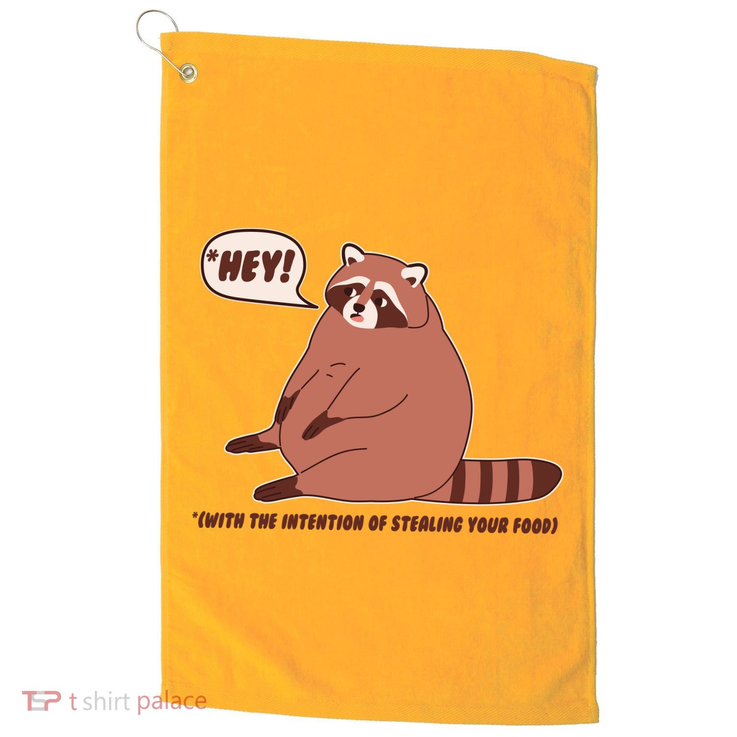 Funny Hey Fat Raccoon Stealing Your Food Golf Towel
