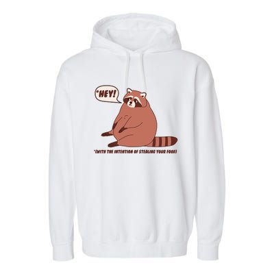 Funny Hey Fat Raccoon Stealing Your Food Garment-Dyed Fleece Hoodie