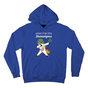 Funny Here For The Shenanigans Unicorn St Patricks Day Gift Hoodie