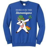 Funny Here For The Shenanigans Unicorn St Patricks Day Gift Sweatshirt