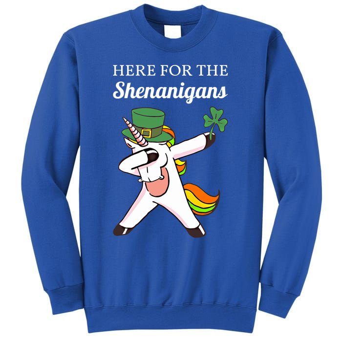 Funny Here For The Shenanigans Unicorn St Patricks Day Gift Sweatshirt