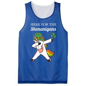 Funny Here For The Shenanigans Unicorn St Patricks Day Gift Mesh Reversible Basketball Jersey Tank