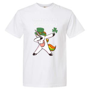 Funny Here For The Shenanigans Unicorn St Patricks Day Gift Garment-Dyed Heavyweight T-Shirt