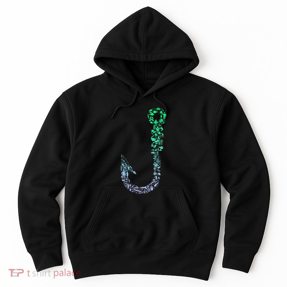 Fish Hook For Fishermen Fishing Icons Fishing Hoodie