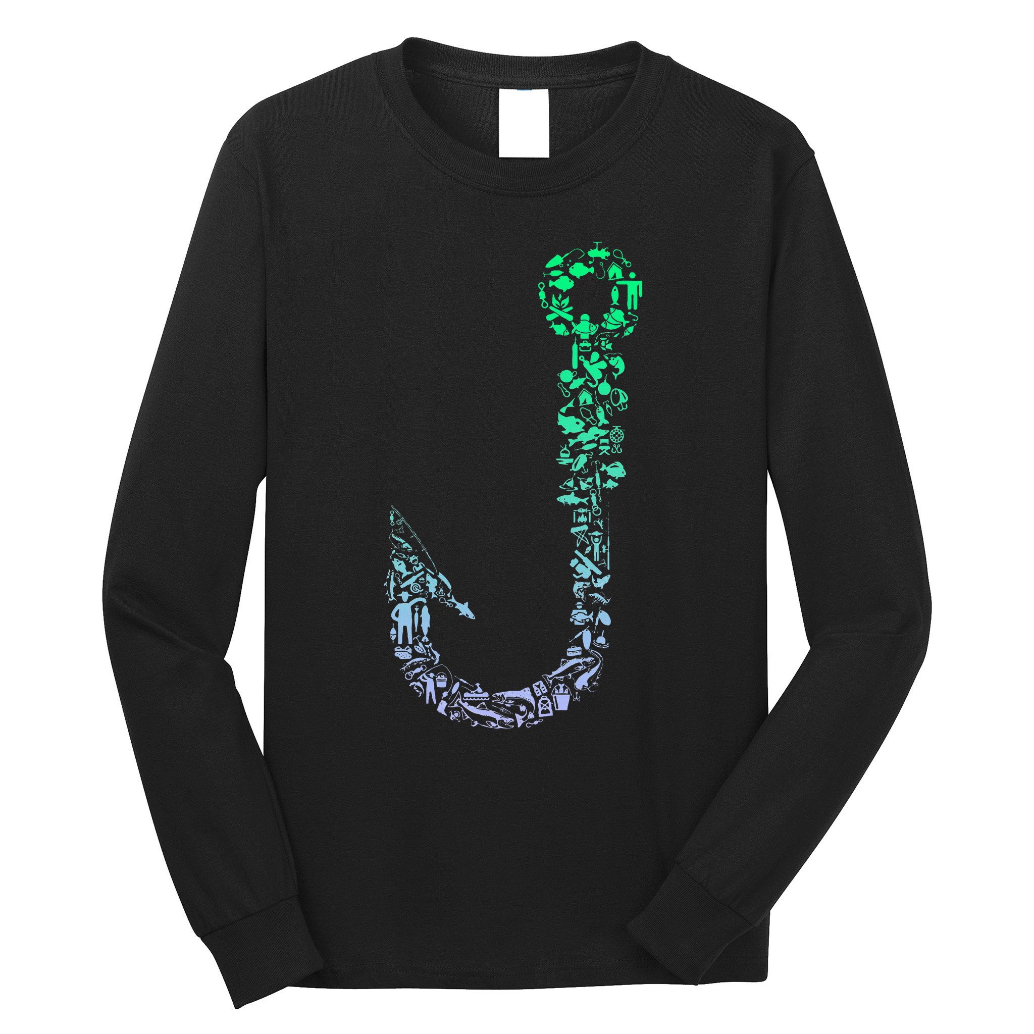 Fish Hook For Fishermen Fishing Icons Fishing Long Sleeve Shirt