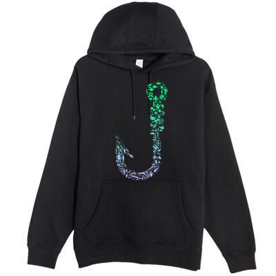 Fish Hook For Fishermen Fishing Icons Fishing Premium Pullover Hoodie