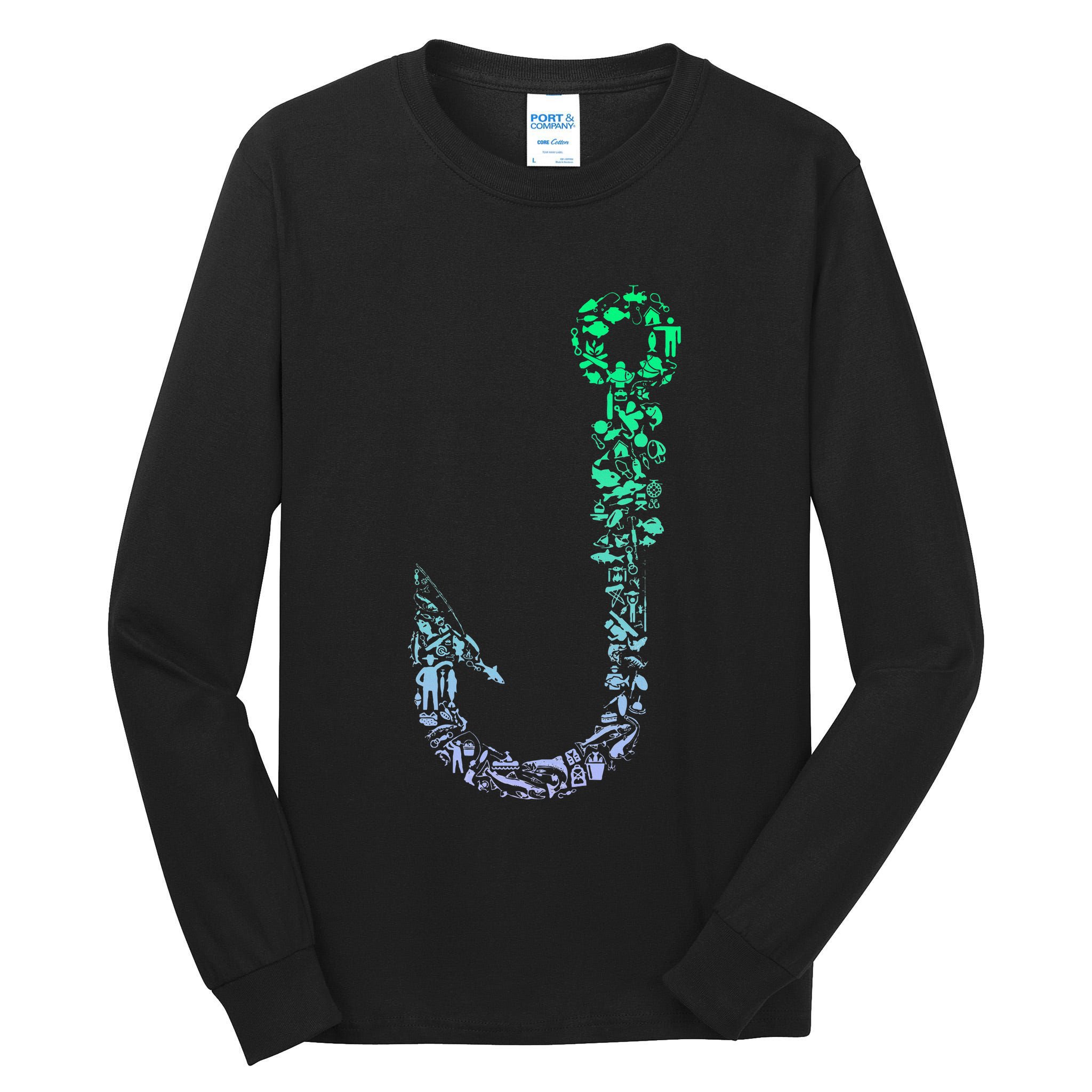 Fish Hook For Fishermen Fishing Icons Fishing Tall Long Sleeve T-Shirt