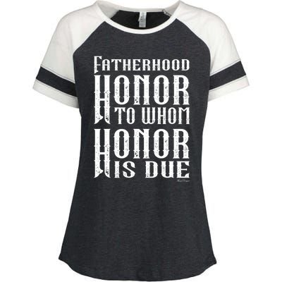 Fatherhood Honor For The Father On Father's Day Great Gift Enza Ladies Jersey Colorblock Tee