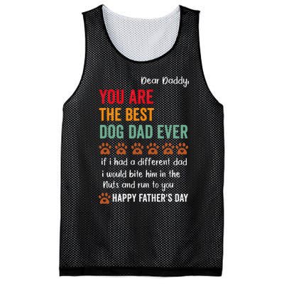 funny happy fathers day from dog treats to dad quote Mesh Reversible Basketball Jersey Tank