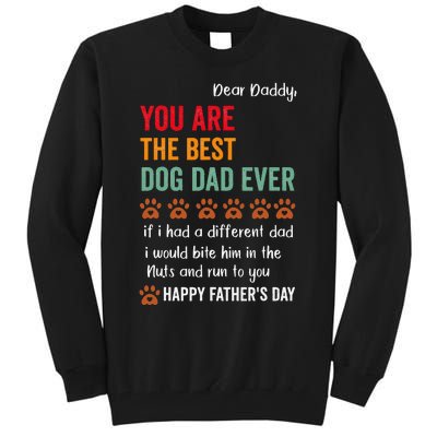 funny happy fathers day from dog treats to dad quote Tall Sweatshirt