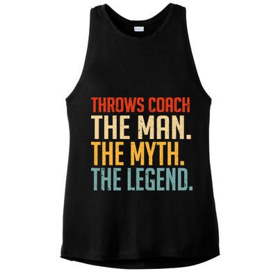 Fun Hilarious Funny Track & Field Throwing Throws Coach Ladies PosiCharge Tri-Blend Wicking Tank