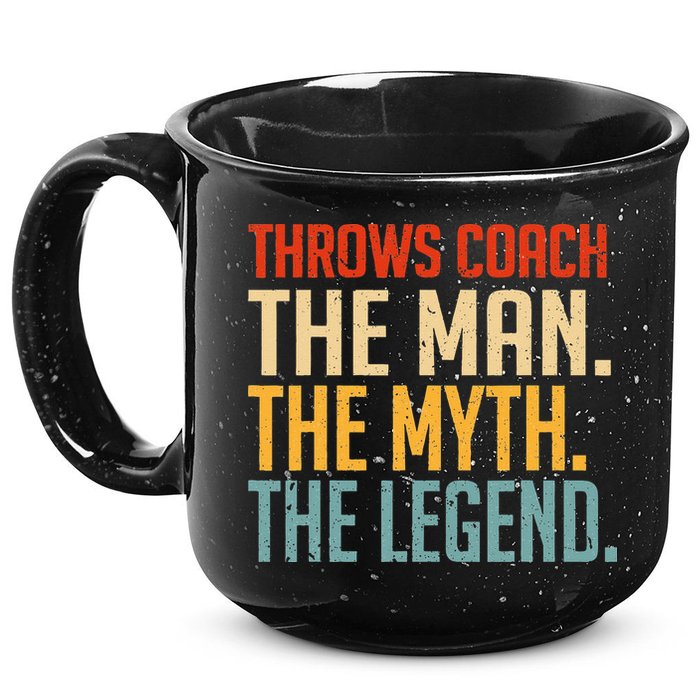 Fun Hilarious Funny Track & Field Throwing Throws Coach 15oz Campfire Ceramic Mug