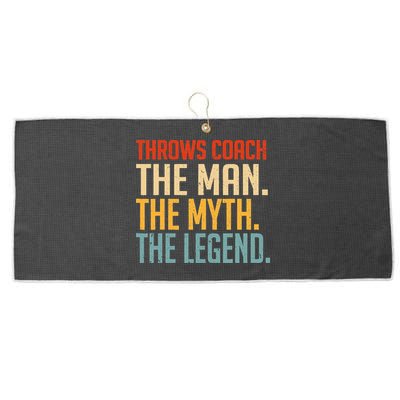 Fun Hilarious Funny Track & Field Throwing Throws Coach Large Microfiber Waffle Golf Towel