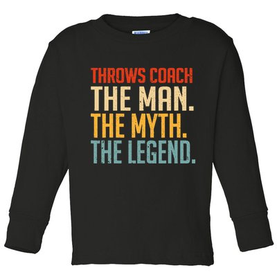 Fun Hilarious Funny Track & Field Throwing Throws Coach Toddler Long Sleeve Shirt