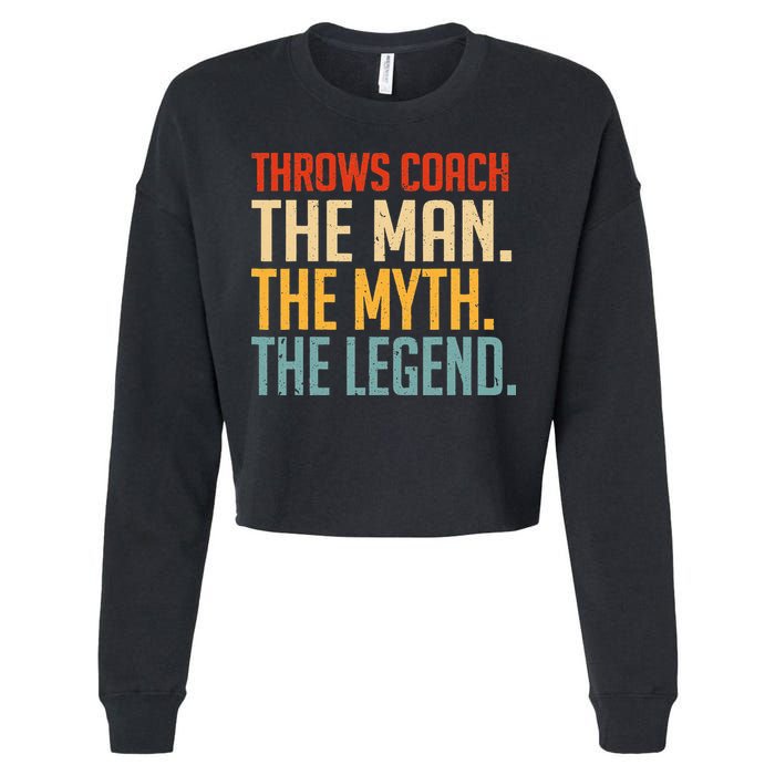 Fun Hilarious Funny Track & Field Throwing Throws Coach Cropped Pullover Crew