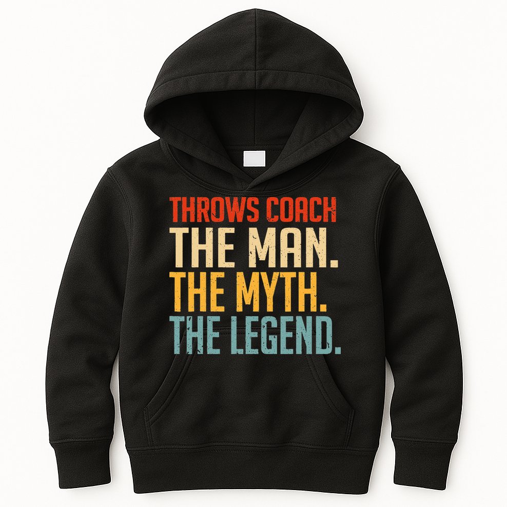 Fun Hilarious Funny Track & Field Throwing Throws Coach Kids Hoodie