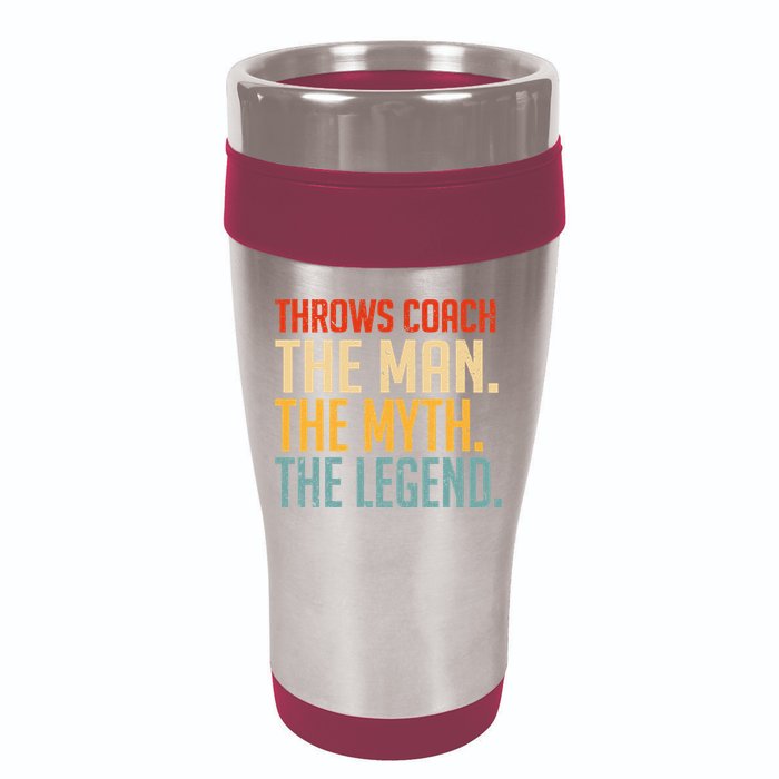 Fun Hilarious Funny Track & Field Throwing Throws Coach 16oz Travel Tumbler