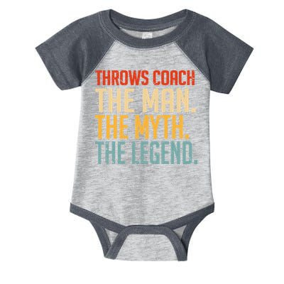 Fun Hilarious Funny Track & Field Throwing Throws Coach Infant Baby Jersey Bodysuit