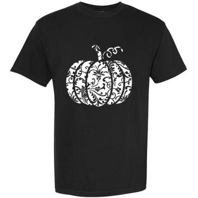 Floral Hello Fall Pumpkin Season Fall Vibes Halloween Orange Garment-Dyed Heavyweight T-Shirt