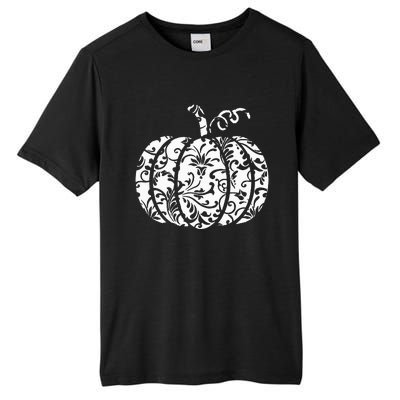 Floral Hello Fall Pumpkin Season Fall Vibes Halloween Orange Tall Fusion ChromaSoft Performance T-Shirt