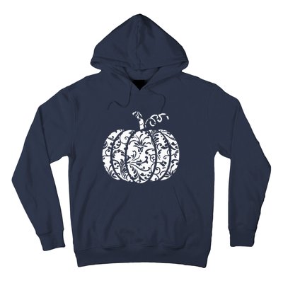 Floral Hello Fall Pumpkin Season Fall Vibes Halloween Orange Hoodie