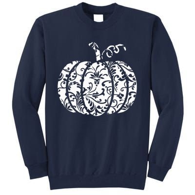 Floral Hello Fall Pumpkin Season Fall Vibes Halloween Orange Tall Sweatshirt