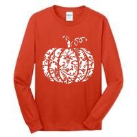 Floral Hello Fall Pumpkin Season Fall Vibes Halloween Orange Tall Long Sleeve T-Shirt