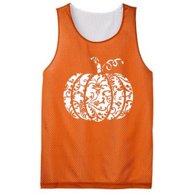 Floral Hello Fall Pumpkin Season Fall Vibes Halloween Orange Mesh Reversible Basketball Jersey Tank