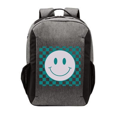 Funny Happy Face Checkered Pattern Smile Face Meme Vector Backpack
