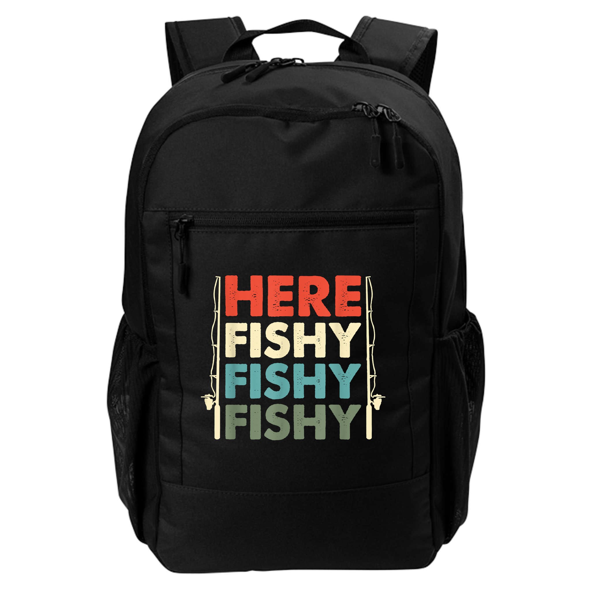Funny Here Fishy Fishy Fishy Shirt Fish Hunting Fishing Fishrod Fisherman Backpack