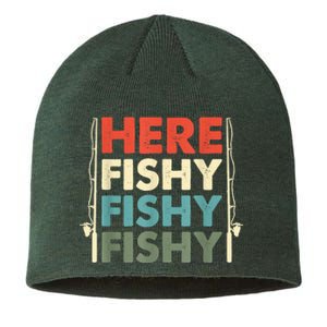 Funny Here Fishy Fishy Fishy Shirt Fish Hunting Fishing Fishrod Fisherman Sustainable Beanie