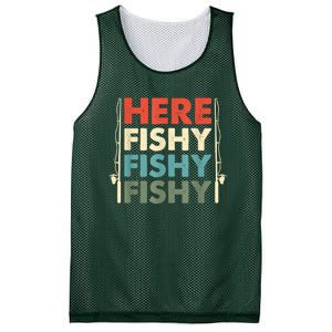 Funny Here Fishy Fishy Fishy Shirt Fish Hunting Fishing Fishrod Fisherman Mesh Reversible Basketball Jersey Tank