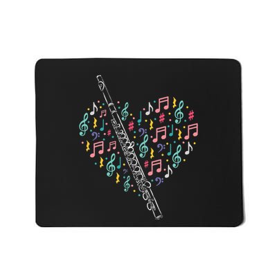 Flute Heart Flute Player Flutist Marching Band Music Mousepad