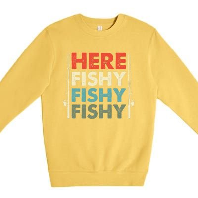 Fish Hunting Fishing Fishrod Fisherman Premium Crewneck Sweatshirt