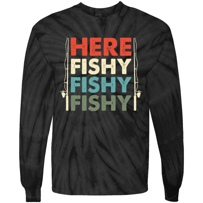 Fish Hunting Fishing Fishrod Fisherman Tie-Dye Long Sleeve Shirt