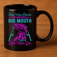 Funny Humor Fishing 11oz C Handle Ceramic Mug