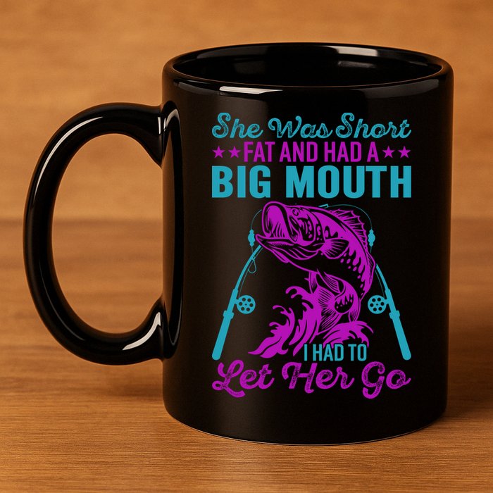 Funny Humor Fishing 11oz C Handle Ceramic Mug