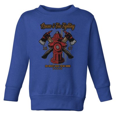 Fire Hydrant Firefighter Profession Rescue And Firefighting Gift Toddler Sweatshirt