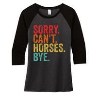 Funny Horse Women's Tri-Blend 3/4-Sleeve Raglan Shirt