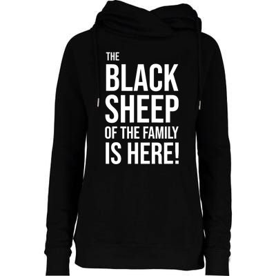 Funny Holiday Family Function, Black Sheep of the Family Womens Funnel Neck Pullover Hood