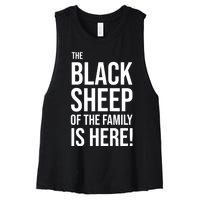 Funny Holiday Family Function, Black Sheep of the Family Women's Racerback Cropped Tank