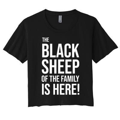 Funny Holiday Family Function, Black Sheep of the Family Women's Crop Top Tee